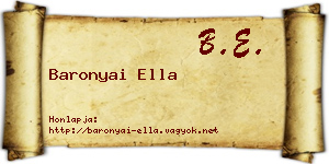 Baronyai Ella névjegykártya